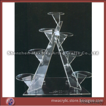 Clear Finely Designed Tower Lucite Cupcake Stand Rack